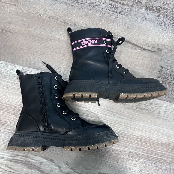 Bundle Black Combat Boots and Burgundy Mary Jane Shoes Girls Size 12-13 - Picture 8 of 11